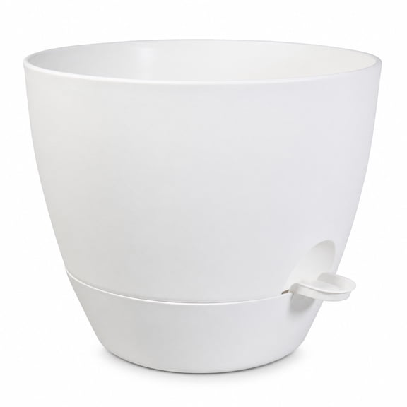 12-Inch White Self-Watering Plant Pot with Removable Reservoir