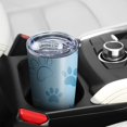 thumbnail image 5 of 20 Oz Blue Dog Paw Footprint Coffee Tumbler Double Wall Insulated Stainless Steel Water Bottle | Metal Reusable Thermoses Flask with Cup Cap | Leak & Sweat Proof with Anti-Dust Lid, 5 of 7