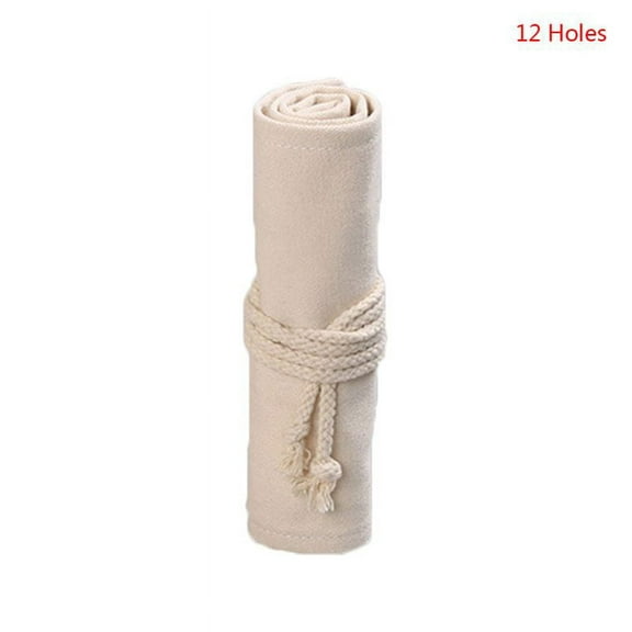 12/24/36/48/72 Holes Canvas Roll Up Pen Curtain Pencil Bag for Case Makeup Wrap Holder Storage Pouch