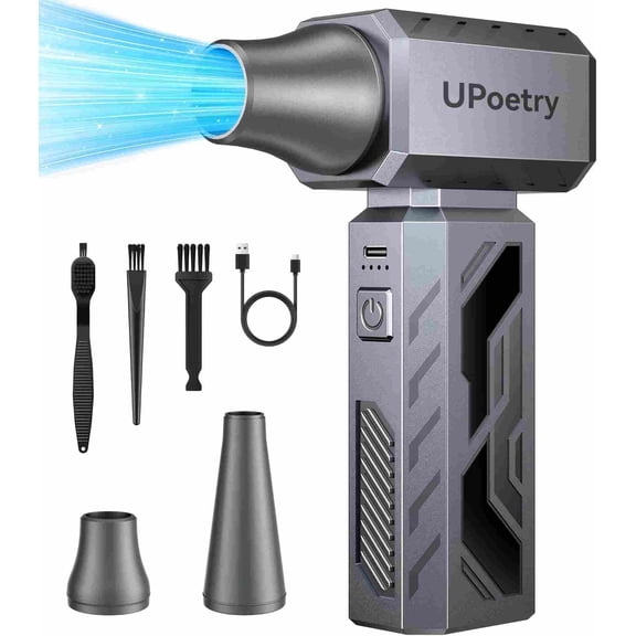 UPoetry-Cordless Air Duster - 130,000RPM Rechargeable Blower with Brushless Motor & Type-C Fast Charging for PC, Keyboard &t Home