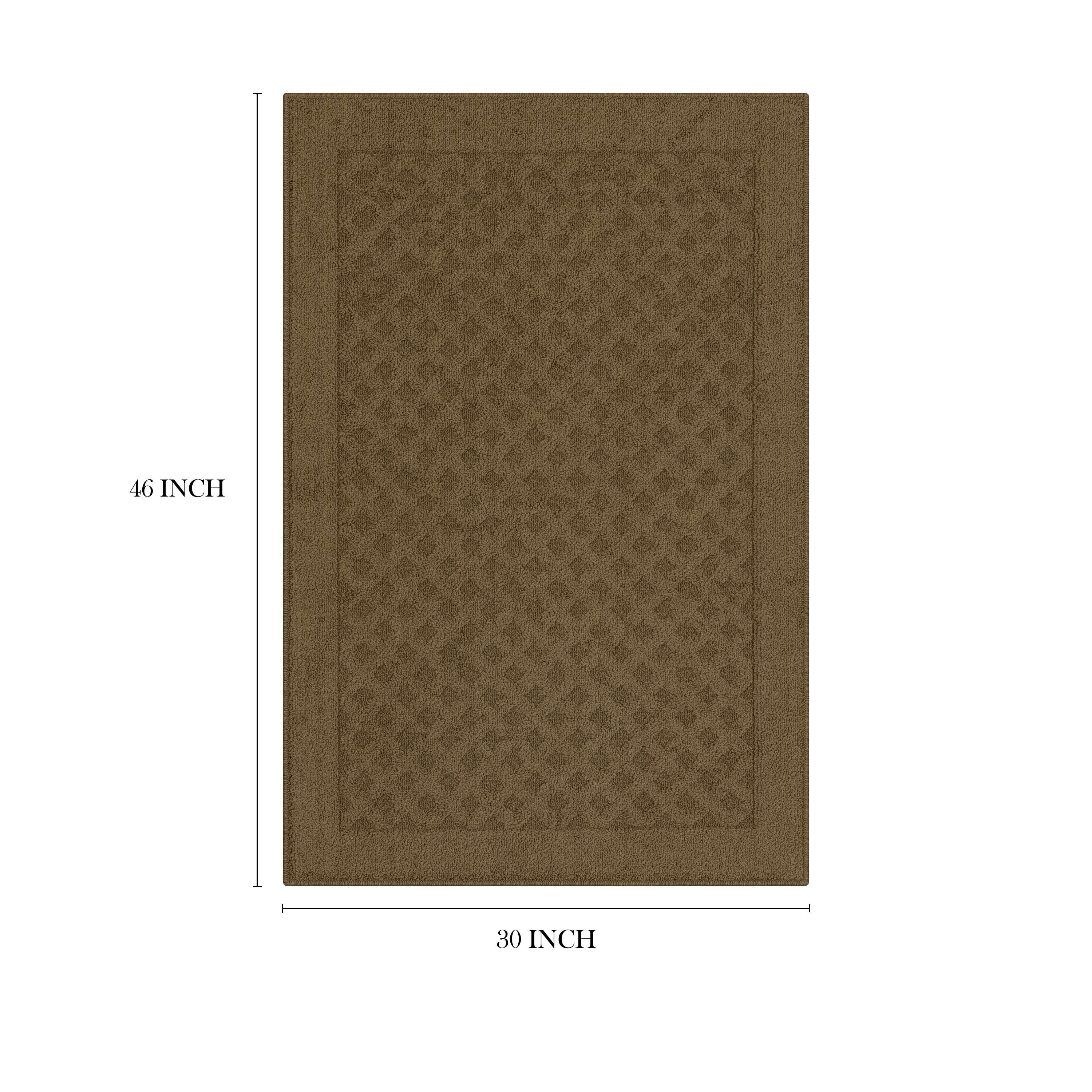 (2 pack) Mainstays Dylan Solid Diamond Olefin Brown Indoor Accent Rug, 2'6"x3'10"