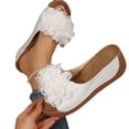 thumbnail image 7 of Women's Sandals Womens Wedge Sandals Womens Wedge Sandals 2026 Women Comfortable Low Walking Sandals for Beach Flower Slippers for Women Summer Dressy Flat Open Toe Casual Outdoor Shoes White 9, 7 of 7