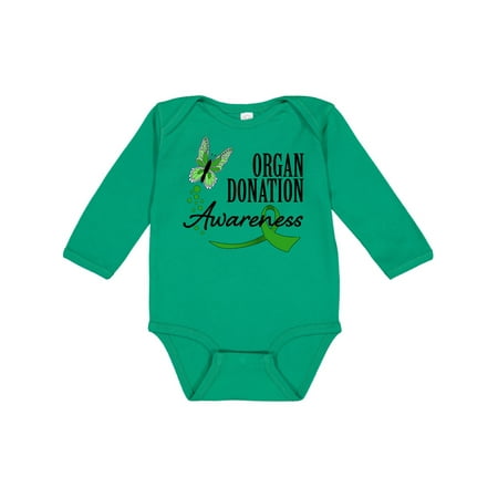 

Inktastic Organ Donation awareness- butterfly green ribbon Gift Baby Boy or Baby Girl Long Sleeve Bodysuit