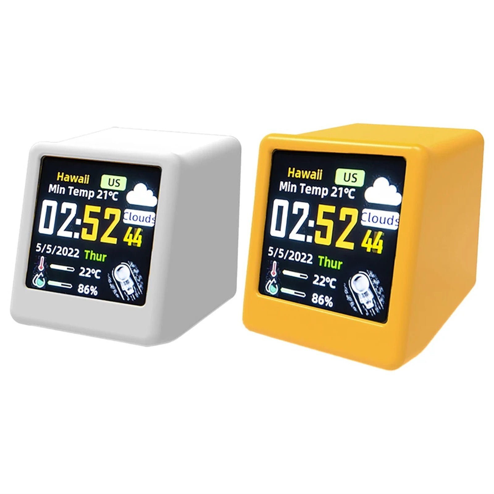 Smart Desktop Clock 1.54" Screen Desktop Smart Weather Station LED LCD Digital Clock Connection Replacement Tools ,High Precision