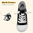 thumbnail image 4 of Toddler Sneakers for Girls Boys, Kids Canvas Fashion Shoes Elastic Straps Laces Slip On Lightweight Comfortable High Top Classic Casual Walking Shoes, 4 of 7
