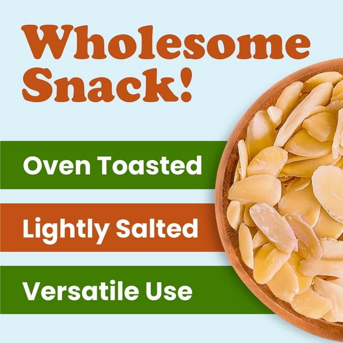Dry Roasted Blanched Sliced Almonds with Himalayan Salt, 3 Pounds – Perfectly Oven Toasted for Maximum Flavor, Lightly salted, No Oil Added, Vegan, Kosher, Bulk – by Food to Live