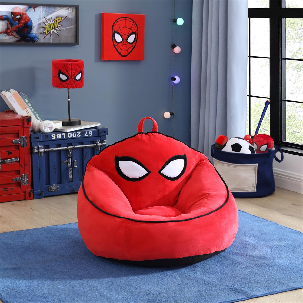 Marvel Spiderman Compressed Foam Beanbag Chair for Kids, Red photo 4