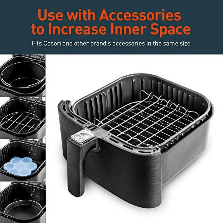COSORI Air Fryer Tray for Air Frying & Cooking, Air Fryer Accessories &  Replacements Fit 13QT Stainless Steel Air Fryer Toaster Oven-R121, Black,  Non