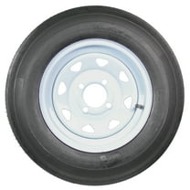 eCustomrim Trailer Tire On White Rim 530-12 5.30-12 5.30 x 12 Load C 4 Lug 12 x 4 Wheel