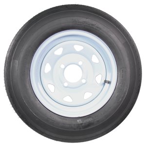 2-Pack Trailer Tires On White Wheel Rims 530-12 5.30-12 5.30 x 12 Load C 4 Lug Sansujyuku sansujyuku.com