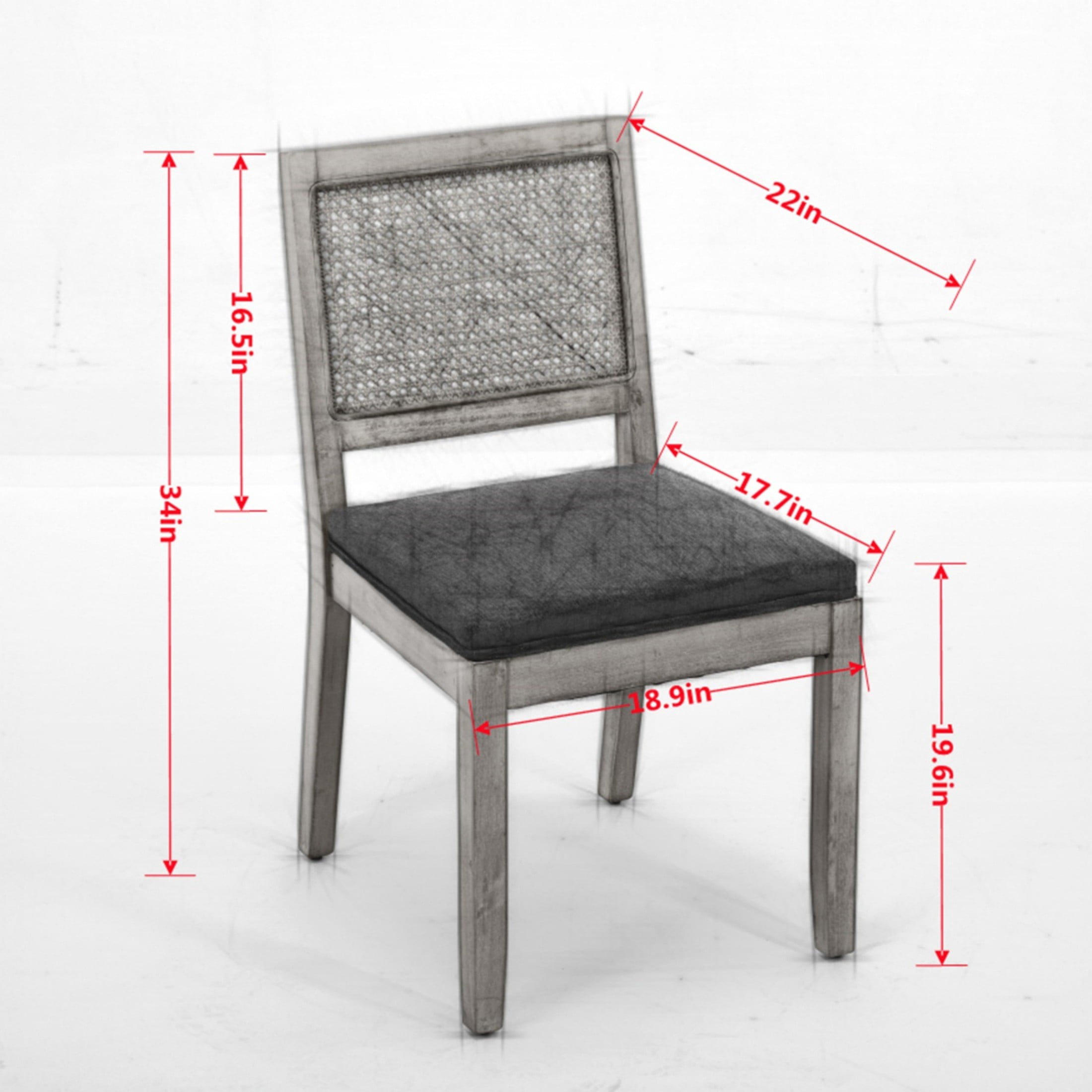 Noble House Set of 2 Farmhouse Dining Chairs with Cane Back, Rubberwood Frame, Olive Green