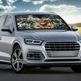 thumbnail image 4 of Yuyamidu Highland Cow Car Windshield Shade Aztec Car Sunshades for Windshield Sunflower Auto Sun Visor Protector Foldable Car Sun Shade Windshield for SUV Truck Van Sedan Accessories, 4 of 5