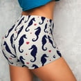 thumbnail image 4 of Haiem Seahorses and Hearts No Front Seam Biker Shorts for Women Yoga Workout Gym Bike Shorts with Tummy Control Moisture-Wicking-X-Large, 4 of 9