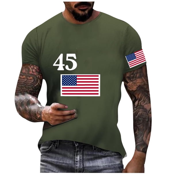 Mens Casual Pantalones Cortos Raya Impresión Suéter Fitness Deportes Camiseta, Poliéster Cuello Redondo Blusa para Al Aire Libre, Diario Y Primavera Verano Desgaste