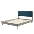 thumbnail image 3 of Platform Bed Frame, Twin Size, Wood, Grey Gray Navy Blue, Modern Contemporary Urban Design, Bedroom Master Guest Suite, 3 of 10