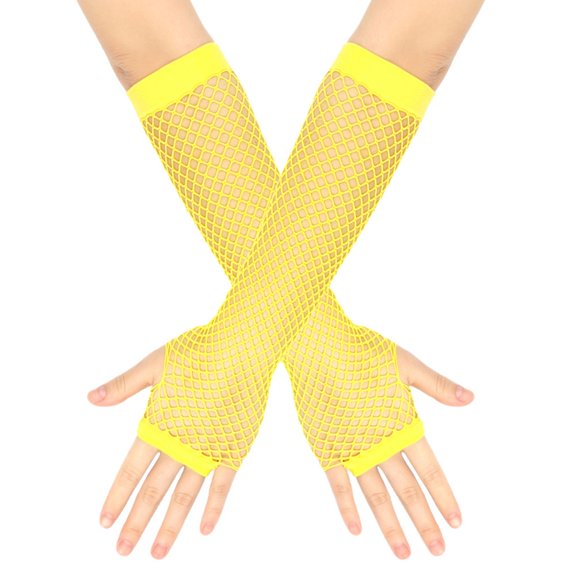 ZYHARUKO Fingerless Fishnet Gloves for Women Party Arm Sleeves Decorative Hollowed Gloves for Festival Carnivals Party Handwear