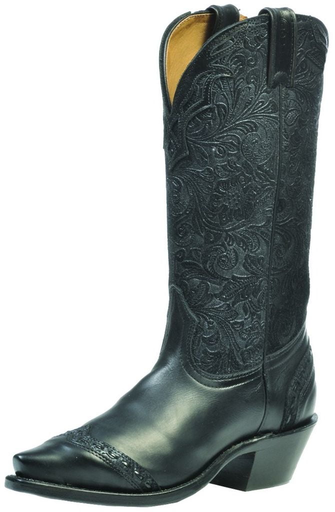 Boulet Western Boots Womens Cowboy Leather Selvaggio Black Blue 1656 ...