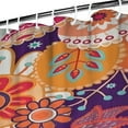 thumbnail image 4 of Small Stall Narrow Shower Curtain 36"W x 72"L – Tropical Bohemian Leaves, Mid-Century Abstract Boho Botanical Bathroom Decor, Vintage Floral Palm Leaf Pattern, Rustic Tribal Folk Style, 4 of 5