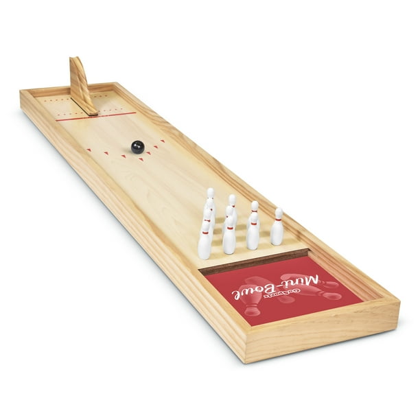 GoSports Mini Wooden Tabletop Bowling Game Set for Kids & Adults