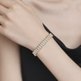 thumbnail image 3 of Amy and Annette 18K Yellow Gold Plated Simulated Diamond Tennis Bracelet, 3 of 5