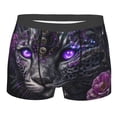 thumbnail image 4 of Goofa Purple-Eyed Floral Leopard Printed Men's Boxer Briefs Underwear, Moisture-Wicking Underwear, Trunk,Soft and Breathable Cotton Underwear-Medium, 4 of 9