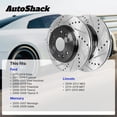 thumbnail image 3 of AutoShack Rear Brake Rotors for Ford, Explorer 2011-2019 Edge 2011-2014 Taurus 2009-2019, AWD FWD L4 2.0L 2.3L V6 3.5L 3.7L - E-Coated Drilled & Slotted - ShadowGuard - 12.99" (330 mm), 5-Lug, 3 of 5