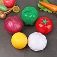 thumbnail image 4 of Lichma 5pcs Caja de almacenamiento de verduras de plástico Limón Cebolla Tomate Pimienta verde y ajo Contenedor de seguro Fruta Alimentos Mantenimiento fresco Reutilizable (5pcs), 4 of 5