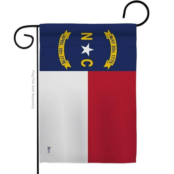 G142534-BO 13 x 18.5 in. North Carolina American State Garden Flag with Double-Sided Horizontal House Decoration Banner Yard Gift