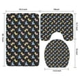 thumbnail image 3 of Black Cartoon Colorful Unicorn Pattern Bathroom Rugs Sets 3 Piece,Toilet Cover Set,Absorbent Non Slip Bathroom Mats Sets with U-Shaped Contour Rug Toilet Rug Set, 3 of 5