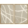 thumbnail image 2 of IDEA4WALL Framed Canvas Print Wall Art Set Dynamic Abstract Brush Strokes Illustration Black and White Graffiti Pattern Modern Pop Art Wall Decor Minimal for Home Decor - Natural 16"x24"x2, 2 of 5