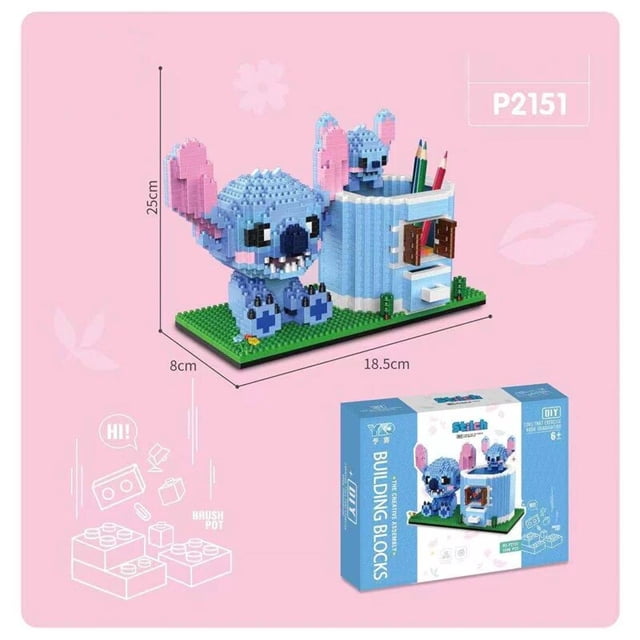 Bloques de construcción de Disney para niños, juguete de ladrillos para armar bolígrafo de Mickey Mouse, Minnie, modelo del Pato Donald, Mini Micro Winnie the Pooh