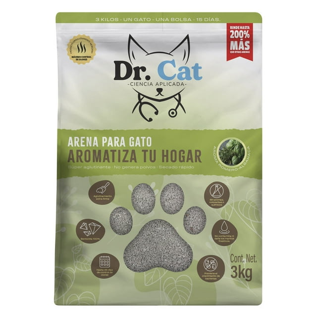 ARENA PARA GATO OLOR ROMERO ALBAHACA 3KG