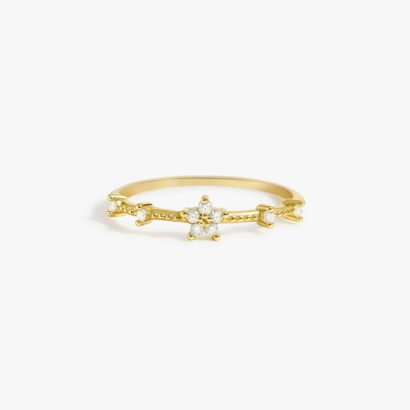 Multi-color Minimalist Gold Flower Ring
