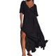 thumbnail image 5 of Vestido largo con cordón y cuello en V profundo Vestido sexy vintage para mujer Traje diario sin espalda, 5 of 6