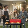 thumbnail image 7 of Hassch Charcoal Grill with Wheels, 2 Layer Racks Barbecue Grill for Outdoor Camping Backyard Party BBQ Cooking, Premium Material & Enamel Coated (Black and Red), 7 of 7