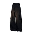 thumbnail image 3 of Blmnix Hiking Pants Pants Men Baggy Travel Pants Low Rise Cargo Jean Wide-Leg Long Black Mens Summer Pants,XL, 3 of 4