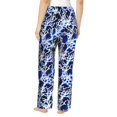 thumbnail image 3 of Daiia Blue Lightning2 Women's Sleep Pant with Pockets and Drawstring,Pajama Pants-Large, 3 of 9