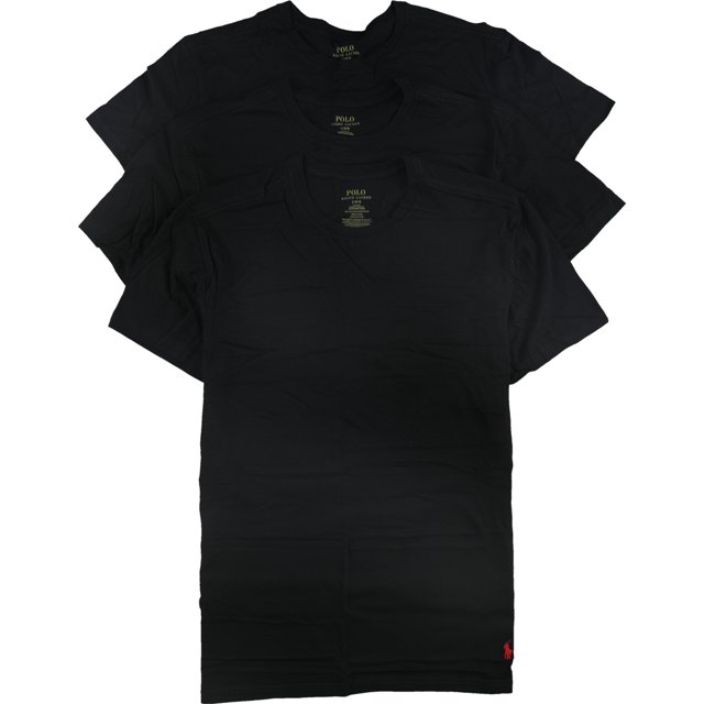 Camiseta básica para hombre Ralph Lauren 3 unidades ajuste moderno color negro grande
