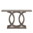 thumbnail image 3 of Topcobe Farmhouse Console Table, 55" Hallway Sofa Table With Geometric Base, Indoor Furniture, Modern Furniture for Living Room, Brown, 3 of 4
