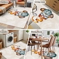 thumbnail image 5 of 3'x5' Rug for Living Room Bedroom, Fall Pumpkins Washable Area Rugs Non-Slip Carpet Mats, Thanksgiving Gnomes Maple Leaf on Linen Indoor Low Pile Area Rug Runner for Kitchen, Mudroom, 5 of 8