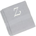 thumbnail image 2 of Embroidered Terry Cotton Hand Towel for Bathroom and Kitchen - Terry Cotton Hand Towel - 16 x 27 inches - 3-Pack - Silver Color Towel - White Script Initial Z, 2 of 4