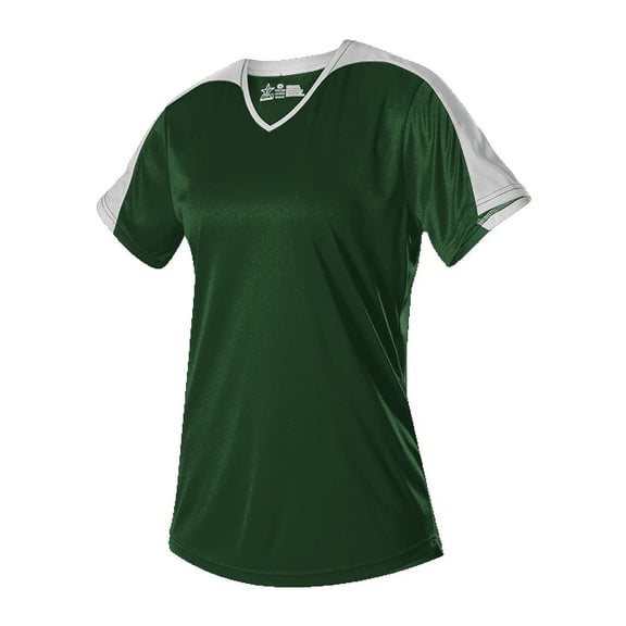 Alleson Athletic 558VW Womens V Neck Fastpitch Jersey - Forest White