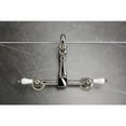 thumbnail image 4 of Kingston Brass KS1266PL Heritage Double-Handle Wall-Mount Bridge Kitchen Faucet, Polished Nickel, 4 of 7