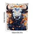 thumbnail image 3 of Manta de tiro, manta para sofá, manta acogedora de vacas, suave con elegantes detalles florales para sofá cama o picnic, añade un toque a cualquier decoración del hogar, manta de poliéster, 3 of 6