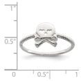 thumbnail image 3 of Auriga 925 Sterling Silver Polished and Textured Skull and Crossbones Ring Size 7 for Women, 3 of 5