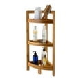 Organize It All 3 Tier Bamboo Bathroom Corner Storage Shelf