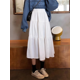 thumbnail image 1 of Falda de pastel de longitud media pequeña informal de verano para mujer nueva de 2024, falda ajustada de corte A, color blanco, estilo fresco, 1 of 4