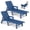 Navy Blue, variant on FOOWIN HDPE Patio Chaise Lounge Chairs Set of 2, Pool Lounge Chairs with 5-Position Adjustable Backrest, Wheels & Cup Holder, Grey