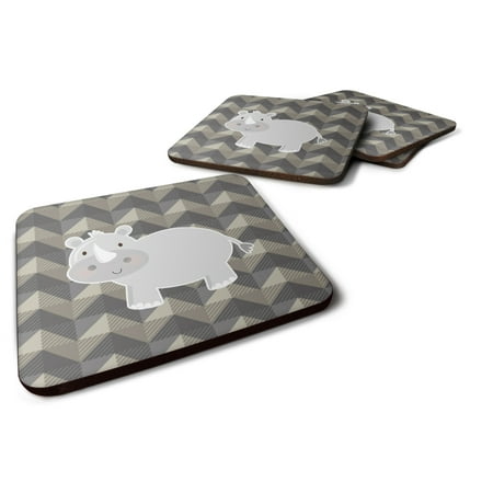 

Carolines Treasures BB7033FC Rhinoceros Foam Coaster Set of 4 3 1/2 x 3 1/2 multicolor