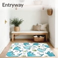 thumbnail image 3 of ODIKA 3'x5' Machine Washable Non-Slip Area Rug, Whimsical Sea Creatures Bathroom Accessories Complete High Traffic Rug with Pad, Blue, 720738, 3 of 8